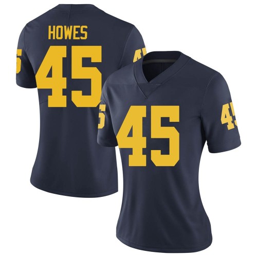 Noah Howes Michigan Wolverines Women's NCAA #45 Navy Limited Brand Jordan College Stitched Football Jersey KOS2854IA